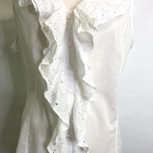 Jones New York XL sleeveless ruffle shirt EUC - Picture 5 of 8